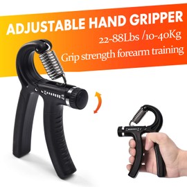 IMENSEAS Hand Grip Strengthener 7 Pack Adjustable Hand Gripper, Finger Stretcher Resistance Extensor Bands, Finger Exerciser, Grip Strength Ring & Stress Relief Ball for Athletes & Musicians - Black