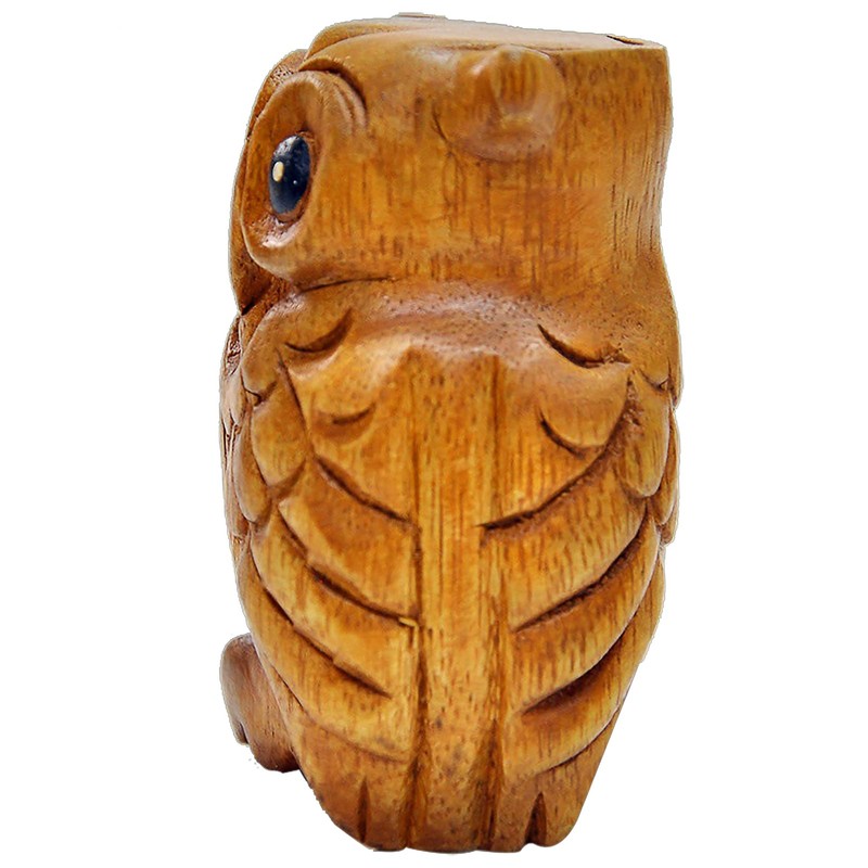 3.5"Wooden Owl Hoot Whistle - Musical Ocarina Craft Decor