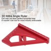 3D Mitre Angle Ruler Aluminum Alloy Professional Red 45 Degree