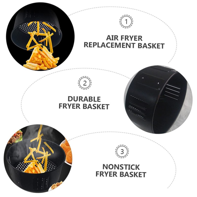 Zerodeko 1Pc Non Stick Air Fryer Replacement Basket Fryer Accessory