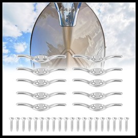 Hihaha 10 Set Marine 316 Stainless Steel Rope Boat Deck Flagpole Cleat Hook Item Replacement Durable Material