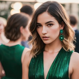 Flyonce Bridal Wedding Earrings for Brides Bridesmaids, Crystal Art Deco Vintage Style Drop Dangle Chandelier Green Black-Tone