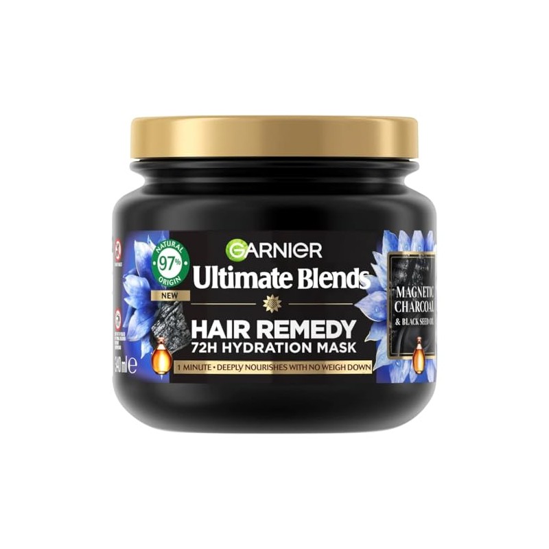 Garnier Ultimate Blends Magnetic Charcoal Hair Remedy - 340ml: Detoxify