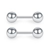 SCERRING 4 Pairs 16G 1/4" Stainless Steel Polished Ball Barbell