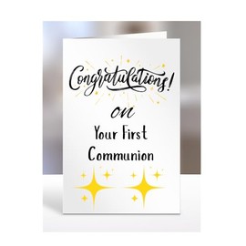 Congratulations on First Communion Card, Gifts for Men or Women, Presents for Christmas, Greetings Card, Him, Her, Female, Male, A5-113_182