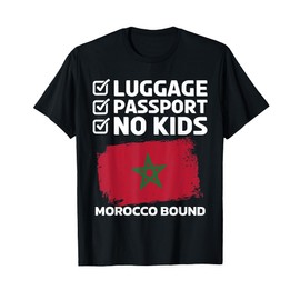 Luggage Passport Morocco Bound Moroccan Travel Vacation T-Shirt