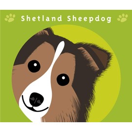 Looking at Sheltie Sable Dog Sticker Green Back MK-2