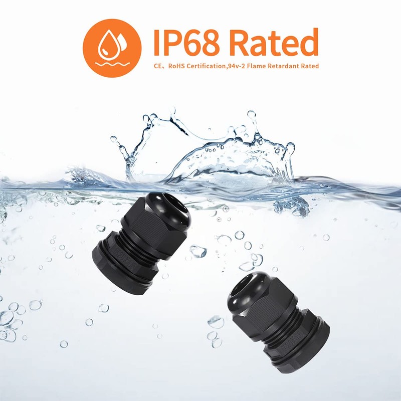Meccion M32 Cable Gland 5 Pack IP68 Waterproof Nylon Cable