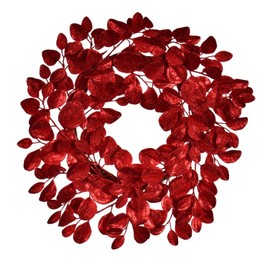 Vickerman 24" Red Artificial Dogwood Glitter Wreath - Faux Glitter Accent Wreath - Wreath for Christmas Decor - Everyday or Special Occasions - Charming and Beautiful Addition