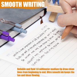 Drawdart Pens Ballpoint, 12 Pcs Smooth Writing Pens, Ball Point Pens Black Ink Medium Point (1.0mm), Retractable Pretty Journaling Pens School Office Supplies for Women & Men