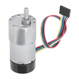 Encoder Metal Gearmotor, High Torsion Speed Reduction Gear Motor, DC12V, with Magnetic Encoder and Protective Cover, for Industrial Drive Device (500RPM)