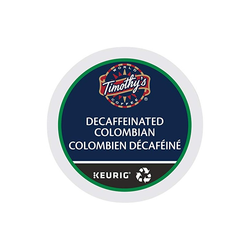 Timothy's World Coffee DECAF Colombian 4 Boxes of 24 K-Cups