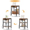 HOOBRO End Table with Charging Station and USB Ports, 3-Tier