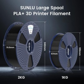 SUNLU SUNLU 3D Printer Filament PLA Plus 1.75mm, 2kg4.4lbs Large Spool PLA+ Filament for Big Project, Dimensional Accuracy +/- 0.02mm, Neatly Wound Filament, Fit Most FDM Printer, 2KG-1 Pack, White