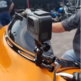 RICKRAK 360 Deluxe Go Pro Mount for All Bat Wing Fairings - Go Pro Mount Fits Street Glide, Ultra, Ultra Limited Tri Glide - Durable and Easy to Install with Installation Wrench