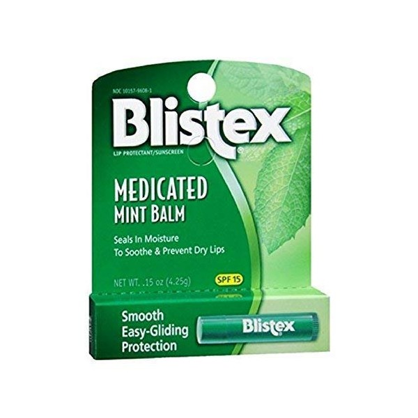 Blistex Medicated Mint Balm SPF 15 0.15 oz (Pack of 12)