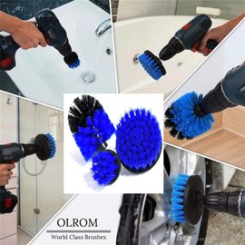 Drill Brushes 3 Pcs Electric Washing Drill Brushes for Cleaning, for Clean Household and Company Floors, Bricks, Toilets, Bathtubs, Wash Basins, Cars, Etc. (Blue)