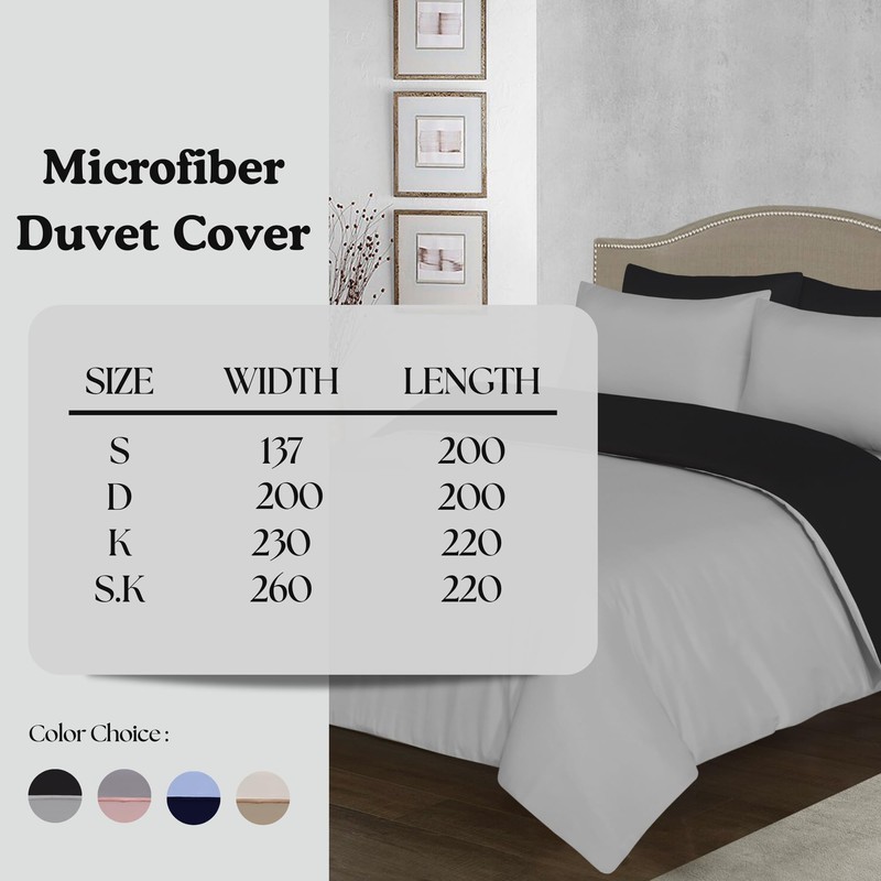J.Din Grey and Black Dyed Duvet Cover - Soft Brushed