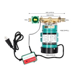120W Water Pressure Booster Pump for Home, Shower Booster Pump, Whole House Water Pressure Pump, 21.7PSI, 396GPH, 3/4'' Outlet