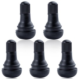GOLD DEER 5Pcs TR412 Rubber Snap-in Short Black Tire Valve Stem Tubeless Tire Valve Stems Car Tire Valve Stems for Tubeless 0.453 Inch 11.5mm Rim Holes on Standard Vehicle Tires