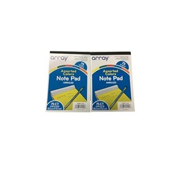 Assorted Colors Note Pad, Unruled, 75 Sheets, 4 in x 6 in, Pack of 2