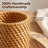 XLP Natural Rattan Pen Holder, Round Wicker Pencil Cup, Boho
