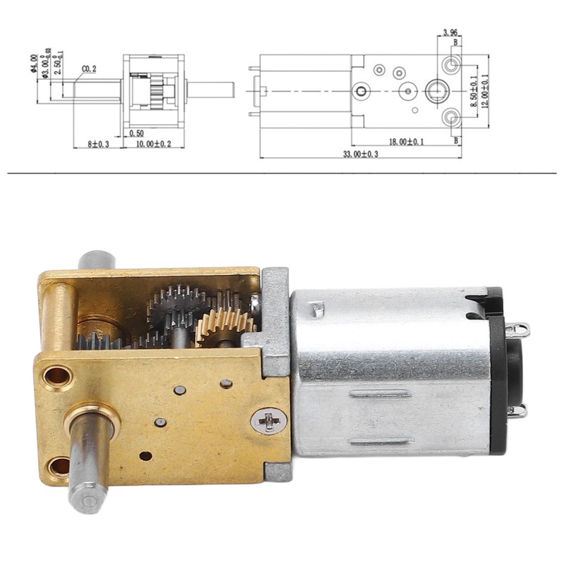 Gear Motor Speed Reduction Dual Output Shaft Worm Brushed Large