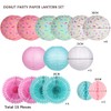 15PCS Donut Birthday Party Decorations Hanging Donut Paper Lanterns Paper