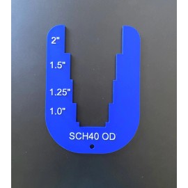 Unbranded PIPE DIAMETER SIZES MEASURING TEMPLATE TOOL - 3/4" THRU 2" O.D. SCH10/40