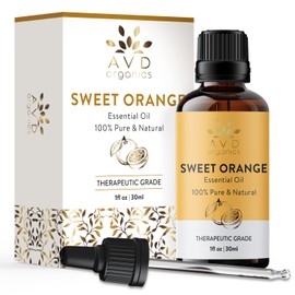 AVD ORGANICS Sweet Orange Essential Oil 30ml - 100% Pure and Natural - Therapeutic Grade Essential Oil for Aromatherapy and Skin - 1 fl. oz