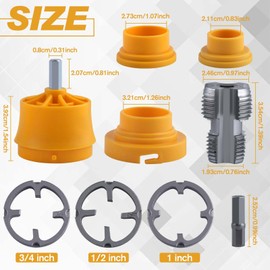 SPEEDWOX 8PCS Electric Drill Compatible PVC Pipe Threader Kit with Various Die Sizes PVC Thread Maker Tool for Electric Drill Pipe Threader Plumbing Tool with 3 Dies 1/2", 3/4", and 1"