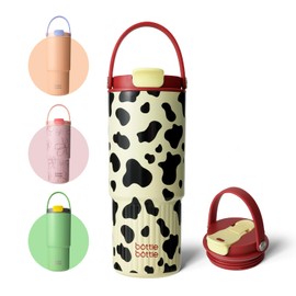 BOTTLE BOTTLE Insulated Water Bottle with Straw and Handle Stainless Steel Water Bottles for Car Sports Home Office and School 26oz Leak Proof(Cow)