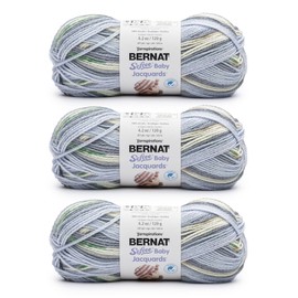 Bernat Softee Baby Jacquards River Ripples Yarn - 3 Pack of 4.2oz/120g - Acrylic - #3 DK (Light) - 287 Yards - Knitting & Crochet