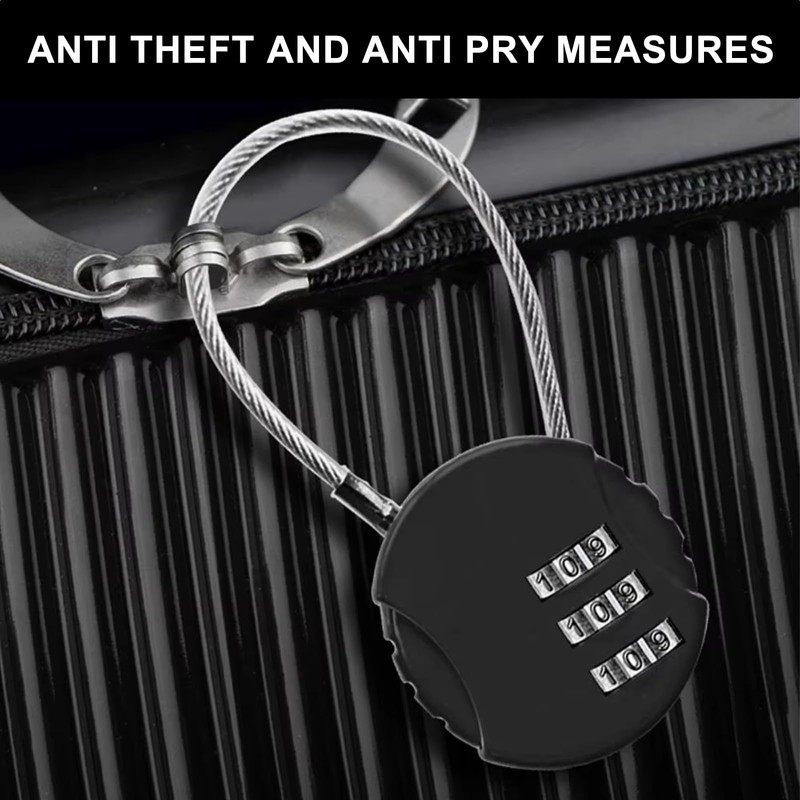 Padlocks with Code - 4-Pack Combination Padlock Set, 3-Digit Resettable,