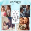 DAOCHONG S925 Sterling Silver Daughter Mother Heart Pendant Necklace Jewelry