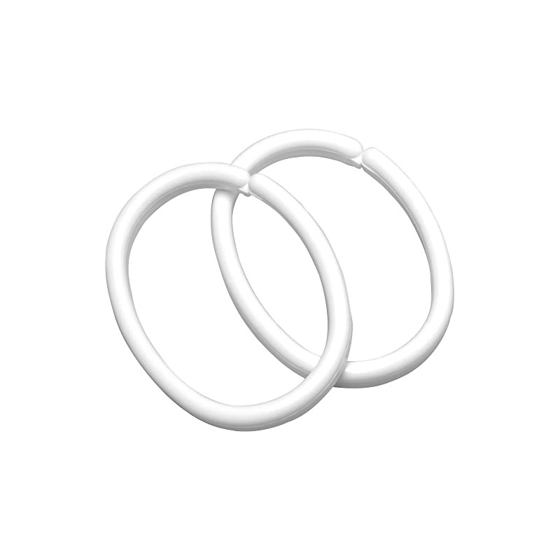 Sealskin shower curtain rings, white, 12 pieces
