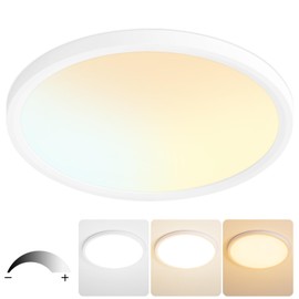 KIWIVIC 9 Inch LED Flush Mount Ceiling Light Fixture 18W, 3000K/4000K/6500K Selectable 1800LM, Dimmable Ceiling Lights for Bedroom Kitchen Hallway Bathroom