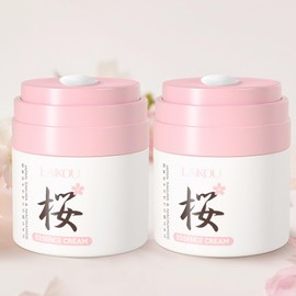 LAIKOU Face Moisturiser, 3 IN 1 JAPAN SAKURA Face Cream for Women with Niacinamide, Vitamin C & Hyaluronic Acid for Day & Night, Anti Aging Wrinkle Face Cream, Nourish, Smooth Lines & Boost Glow, 2pcs