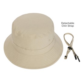 BOTVELA Summer Bucket Hat Washed Cotton Sun Cap for Beach, Fishing - Outdoor Vacation Boonie for Men Women (Khaki, 7 1/8-7 1/4)
