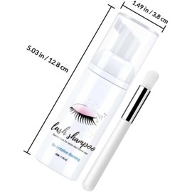 Limpiador de Pestañas con Espuma Delicada de 50ml para Extensión de Pestañas, Limpieza Profunda y Eliminación de Maquillaje con Cepillo, Adecuado para Salones de Belleza