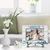 BSNZZIO Greece Travel Photo Frame, Wooden Picture Frame with Stand,
