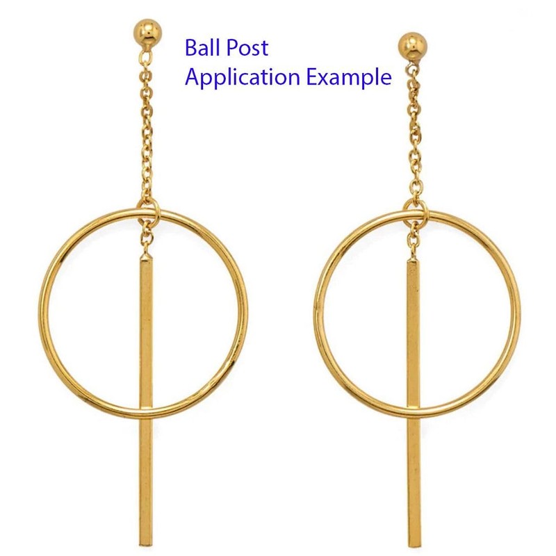 100pcs Hypoallergenic Earring Posts Stud Earrings 5mm Ball Post with