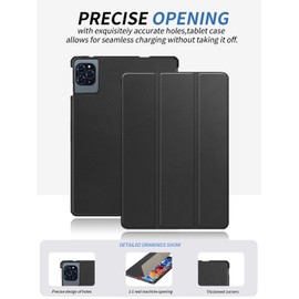 Case for TABWEE T90 11 Inch, yystao Slim Stand Tri-Fold Hard Protective Case Cover Compatible with TABWEE T90, Shockproof & Dustproof, Black