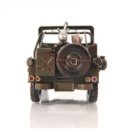 Old Modern Handicrafts Green 1941 Willys - Overland Metal Jeep Model - 1:12 Scaled Car Model - Fully Assembled for Home & Office Decoration - 11.0L x 6.5W x 6.0H Inches