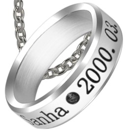 NationInFashion Yoon Sanha Astro Kpop Titanium Birthday Ring Necklace with Chain