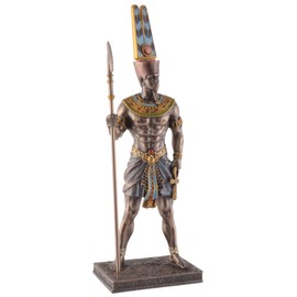 Egyptian God Amun-Re with Rod - Bronzed and Coloured by Veronese