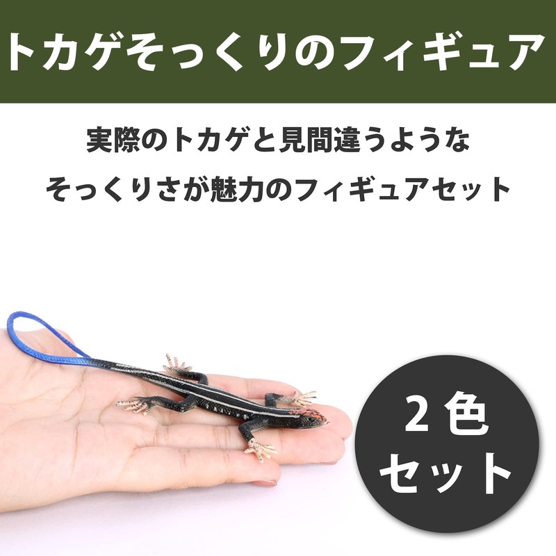 Felimoa Lizard Figure Model PVC Toy Set of 2 Colors