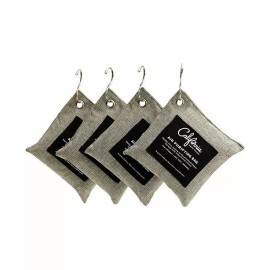 California Home Goods BAMBOO CHARCOAL AIR PURIFYING BAGS 4-200G & 4-HOOKS SENSIBLE HOME SET DEODORIZER
