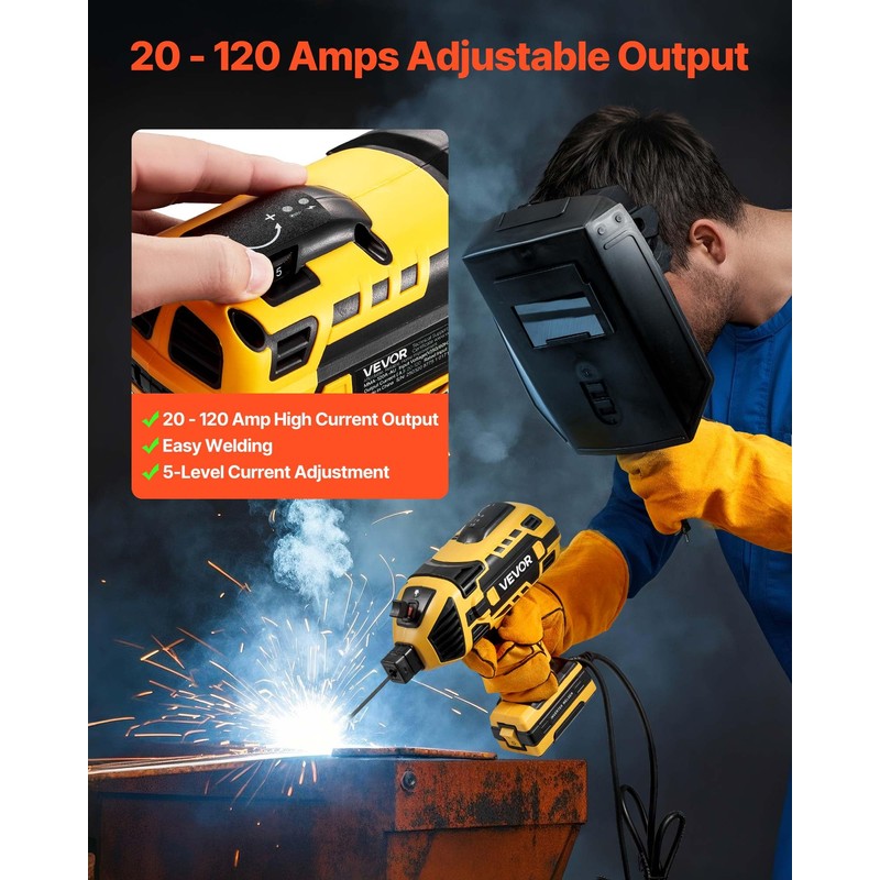 VEVOR Portable Handheld Welding Machine, 20-120A Portable ARC Welder with