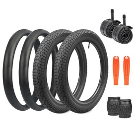 Balinge 16x2.125 Bike Tires 2 Pack 16 Inch Bike Tire Kids Black 16x2.1 25 Bicycle Tire and Tube Folding Replacement Tire Suitable for Bicycle Tires 16x2.1 16x2.125, 2 Tires+2 Tubes